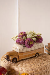 Ceramic Yellow School Bus Planter