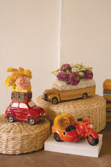 Red Ceramic Car with Luggage Planter