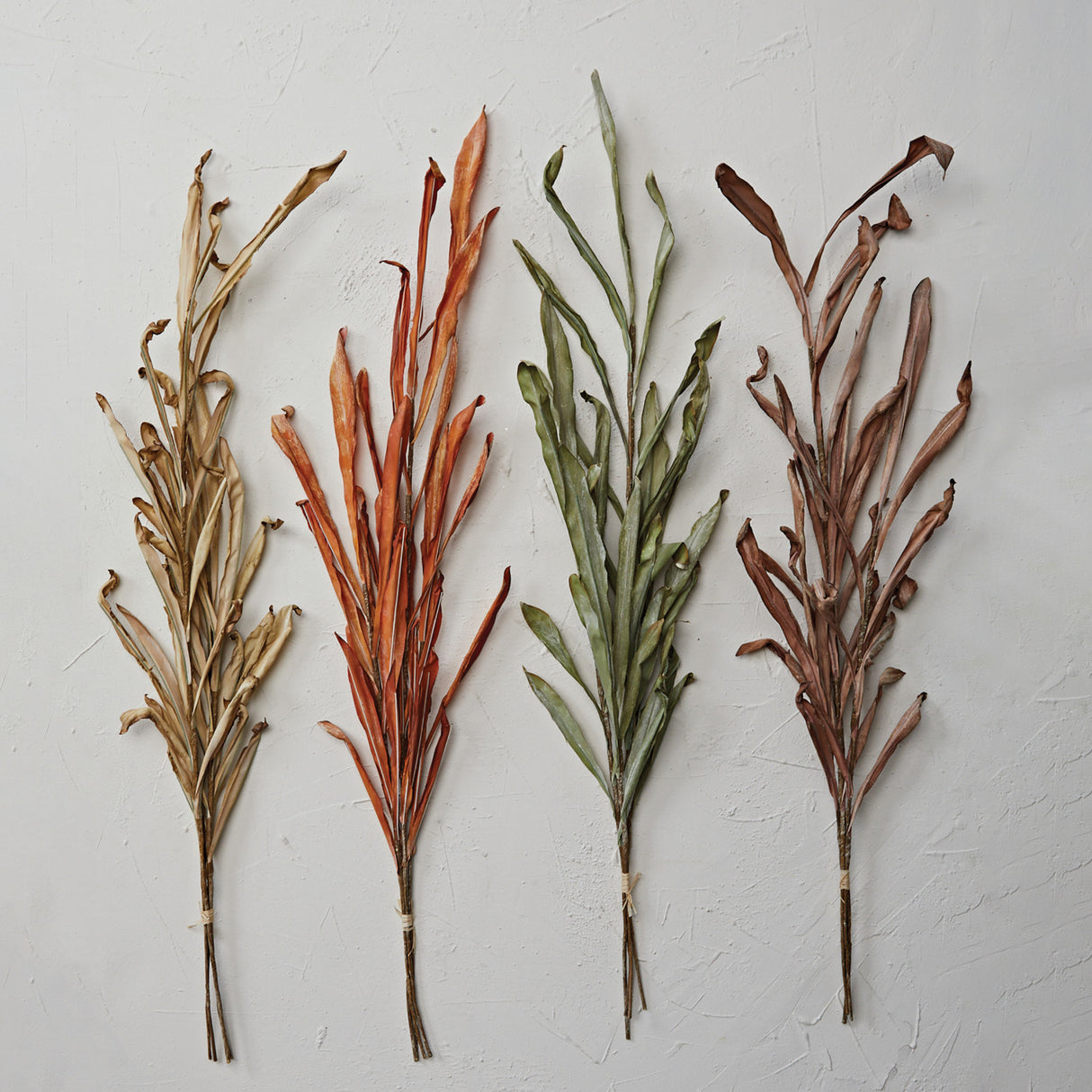 Faux Autumn Dried Leaf Bunch