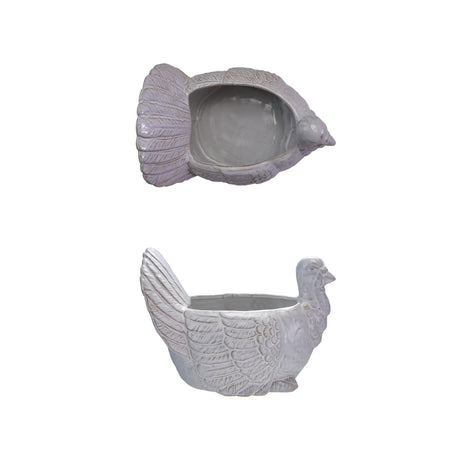 White Ceramic Turkey Shaped Bowl