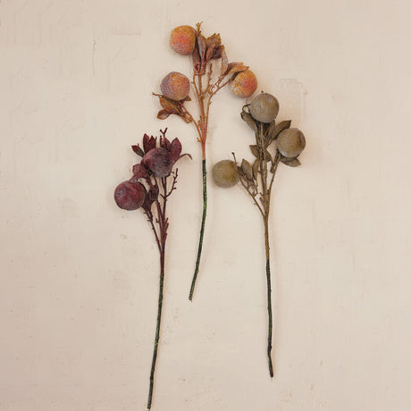 Distressed Faux Crab Apple Stems | 3 Colors