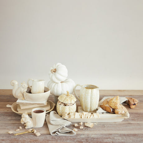 Cream Ceramic Squirrel Bowl