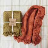 Rust Chenille Waffle Weave Throw Blanket