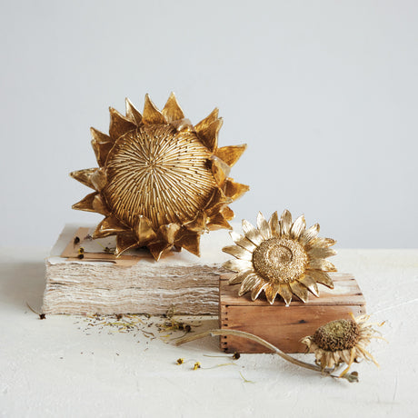 Gold Resin Sunflower Accent