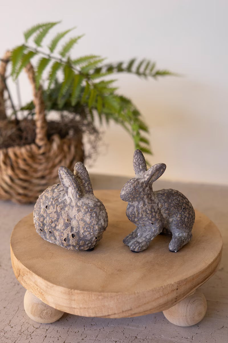 Rustic Distressed Ceramic Bunny Figurine