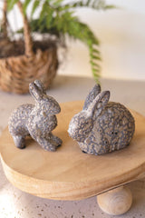 Rustic Distressed Ceramic Bunny Figurine