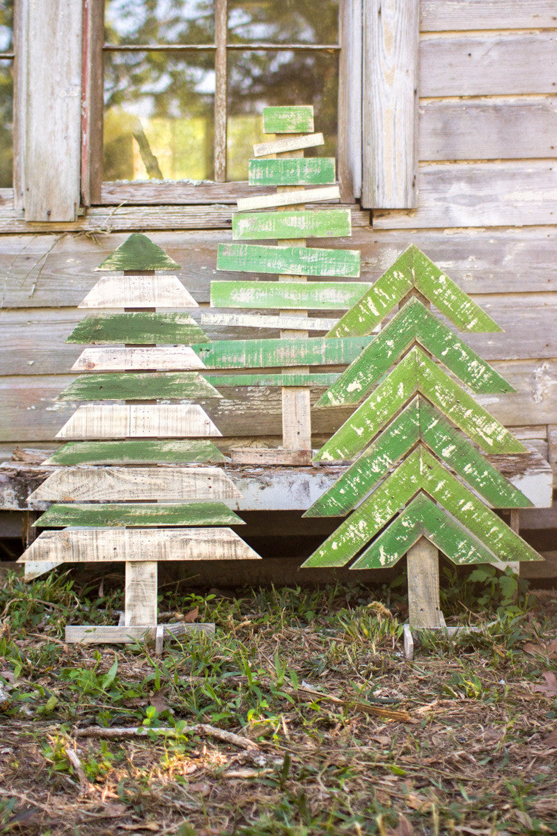 Recycled Wood Trees with Stands