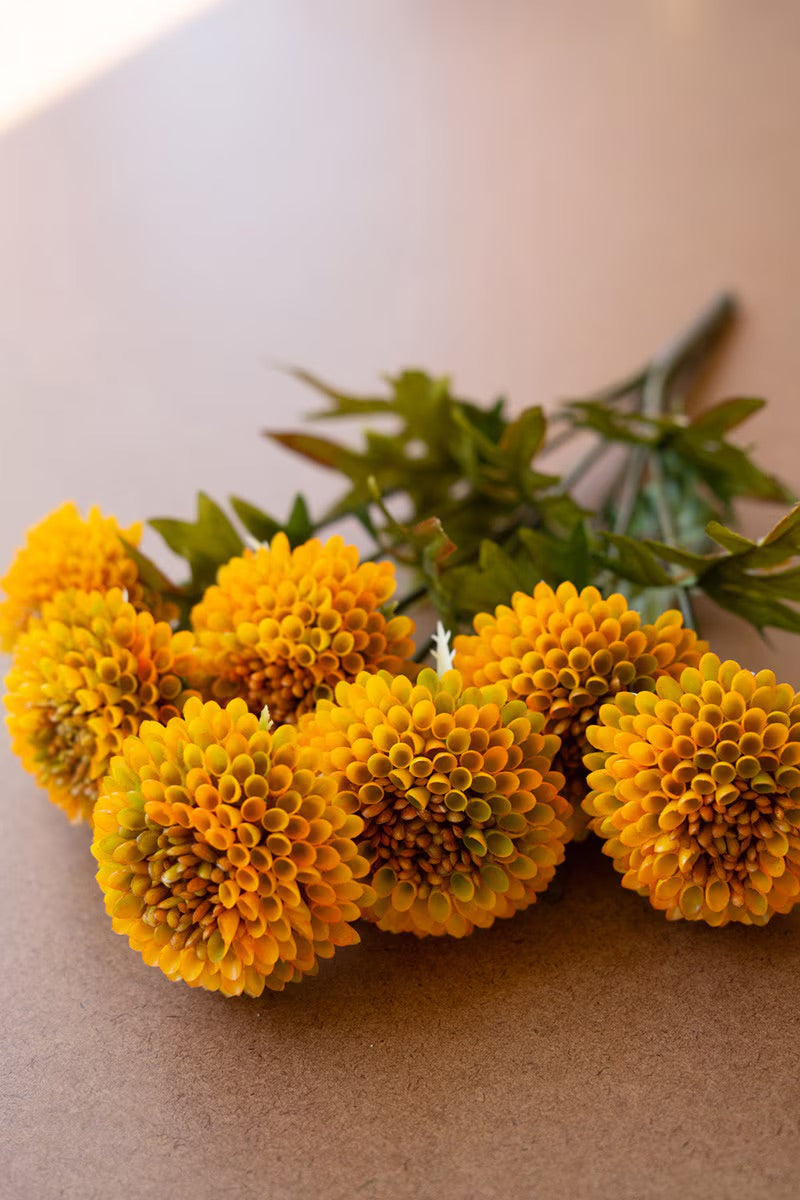 Artificial Mustard Ball Dahlia Bundle