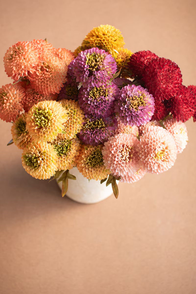 Artificial Light Pink Ball Dahlia Bundle