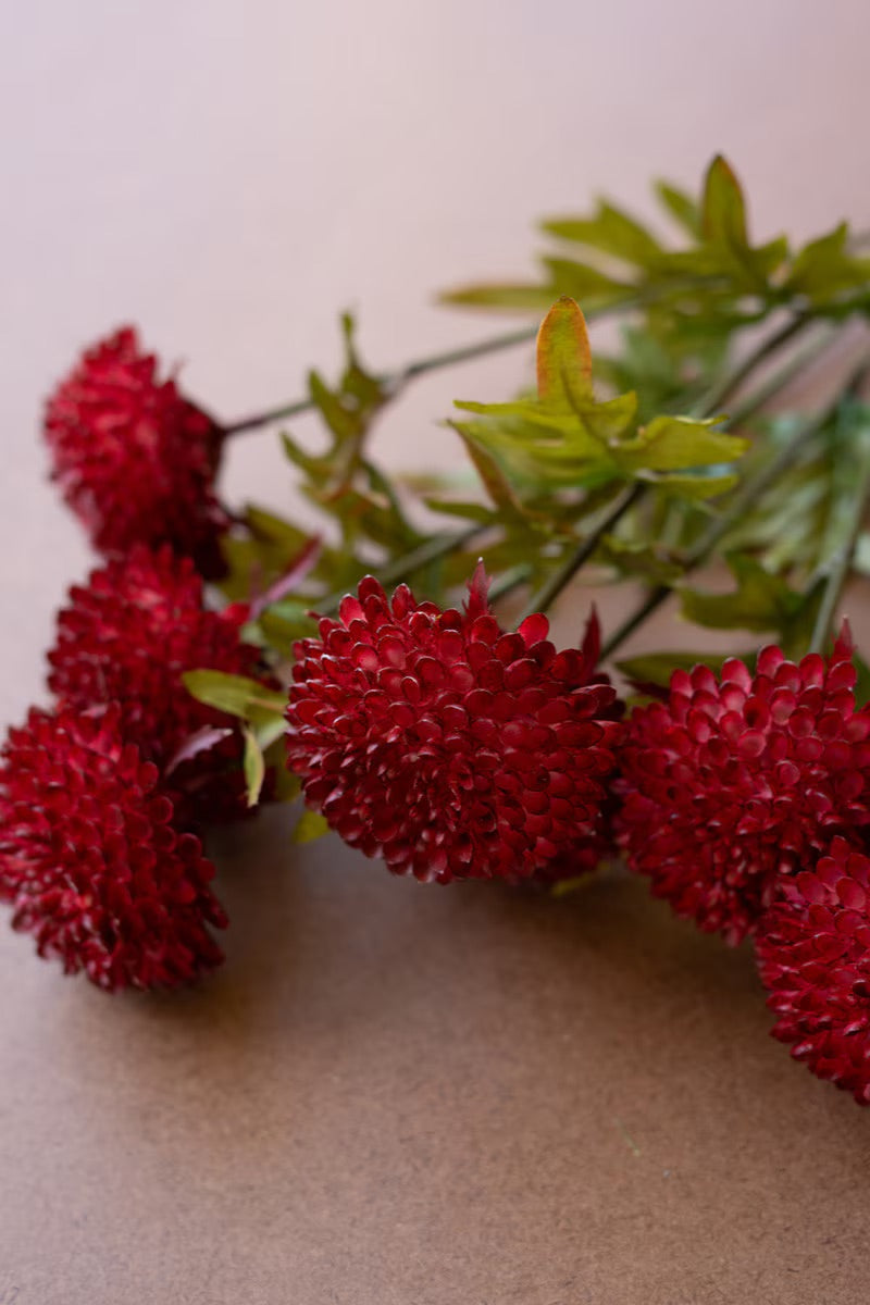 Artificial Red Ball Dahlia Bundle