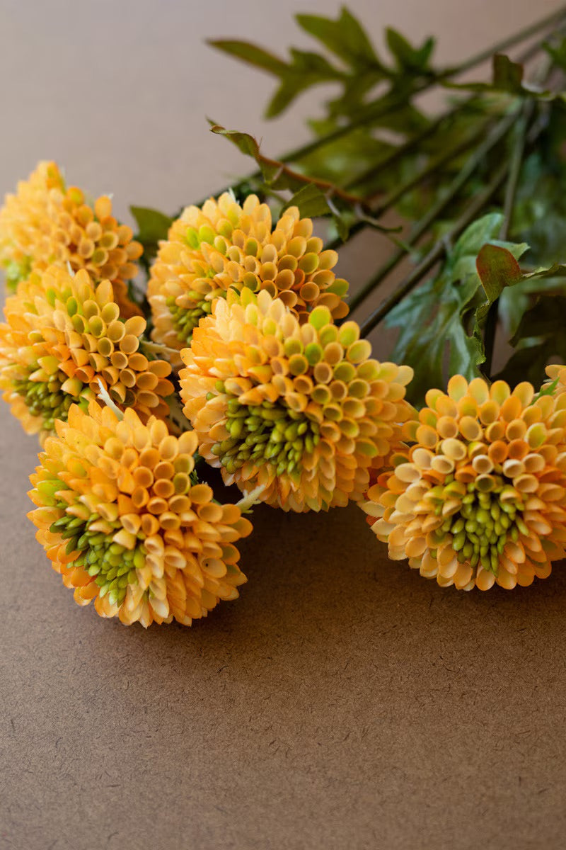 Artificial Yellow Ball Dahlia Bundle