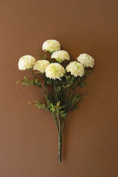 Artificial White Ball Dahlia Bundle