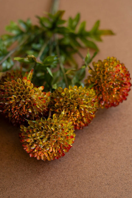 Artificial Auburn Ball Dahlia Bundle