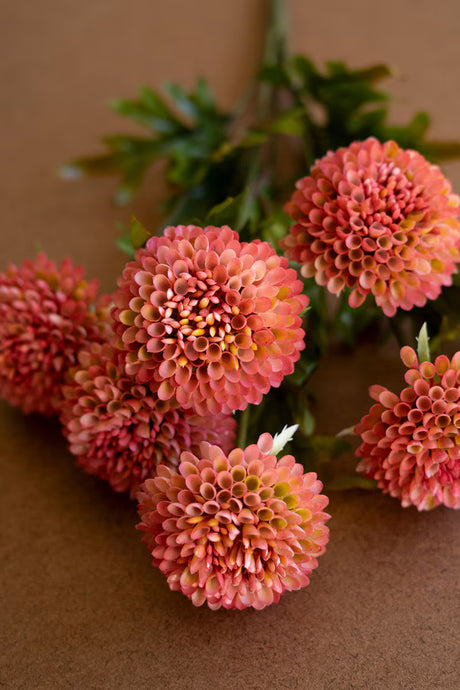 Artificial Blush Ball Dahlia Bundle