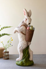 Resin Easter Bunny Figurines with Baskets