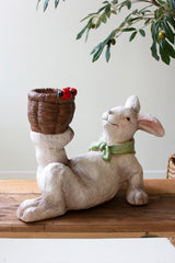 Resin Easter Bunny Figurines with Baskets