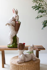 Resin Easter Bunny Figurines with Baskets