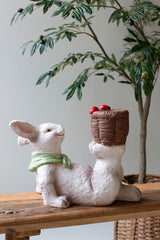 Resin Easter Bunny Figurines with Baskets