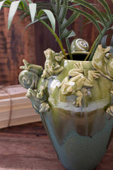 Frogs & Snails Ceramic Planter Vase