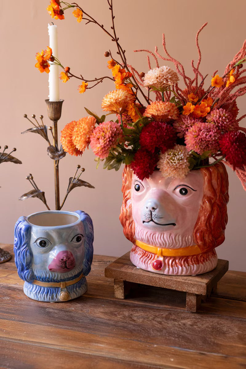 Vintage Style Ceramic Staffordshire Dog Vase