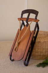 Metal and Wood Decorative Christmas Sled