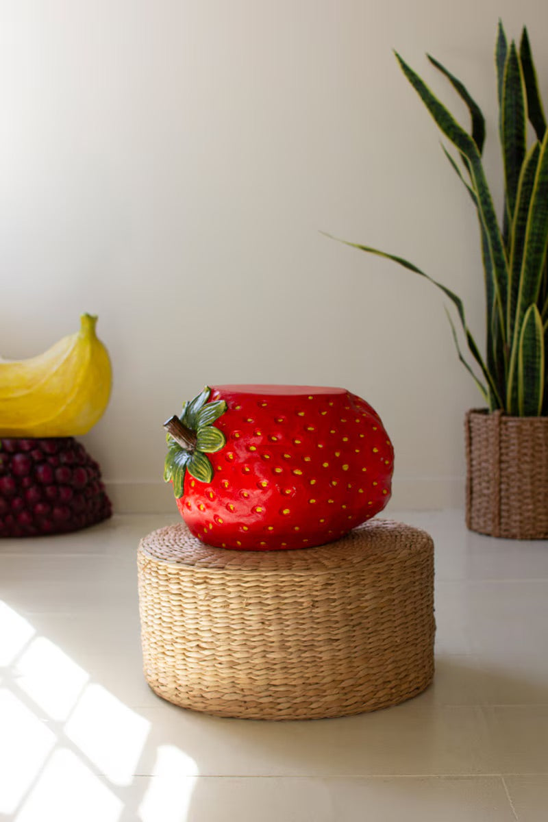 Strawberry Faux Concrete Accent Stool