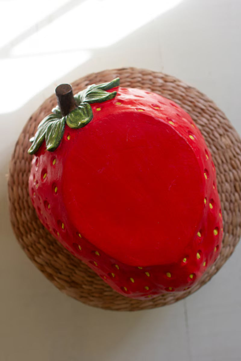 Strawberry Faux Concrete Accent Stool