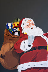 Painted Wooden Santa Claus on Base