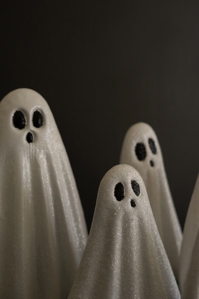 Glitter Metal Nesting Halloween Ghost Figurines | 5 Sizes