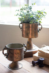 Antique Copper Finish Trophy Planters with Handles