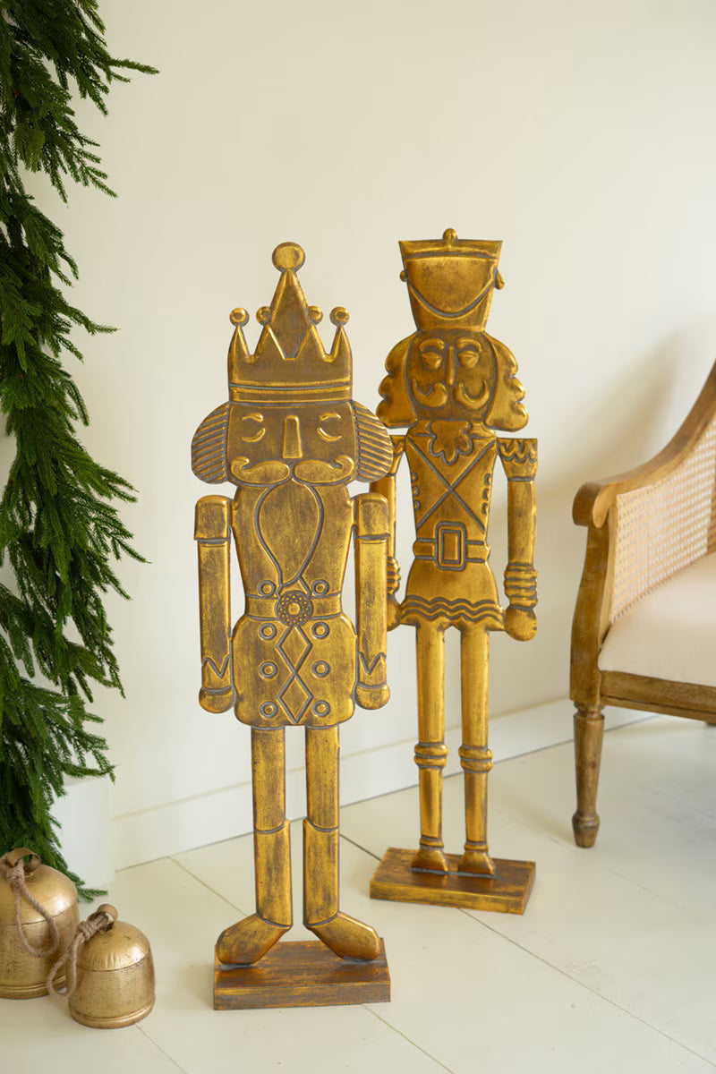 Oversized Antique Gold Metal Nutcracker