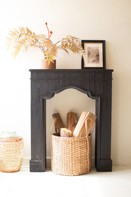 Black Wooden Decorative Mantle