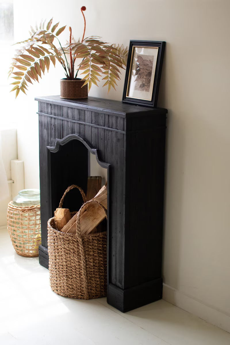 Black Wooden Decorative Mantle - Thumbnail 4