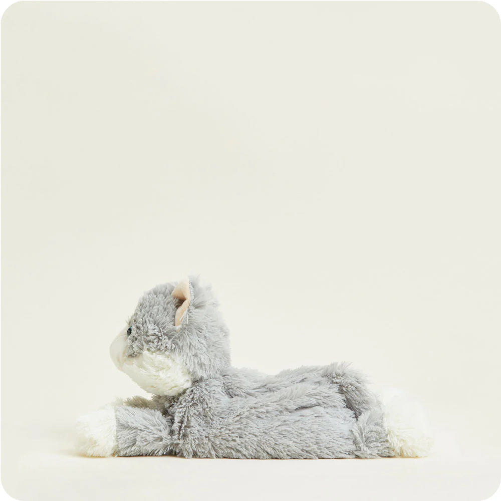 Laying Down Grey Cat Warmies Plush Animal