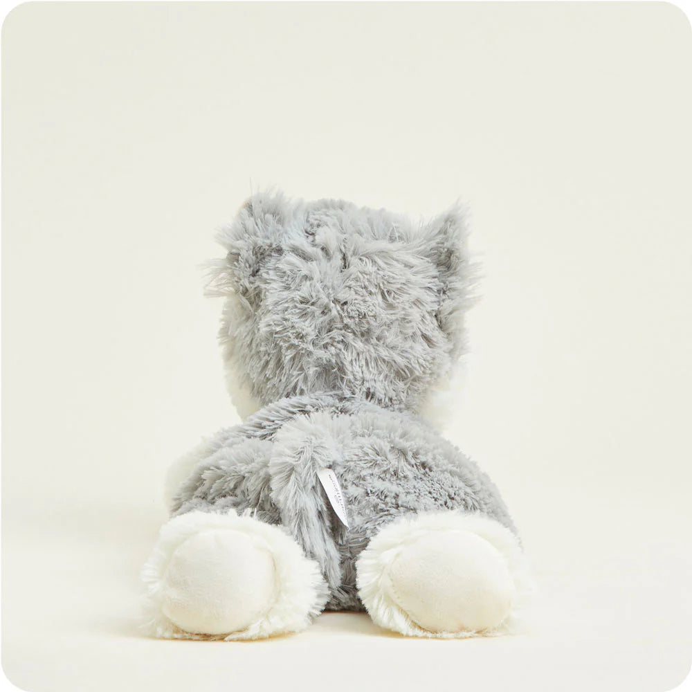 Laying Down Grey Cat Warmies Plush Animal