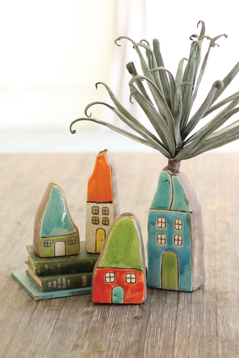 Colorful Ceramic House Bud Vase Planters