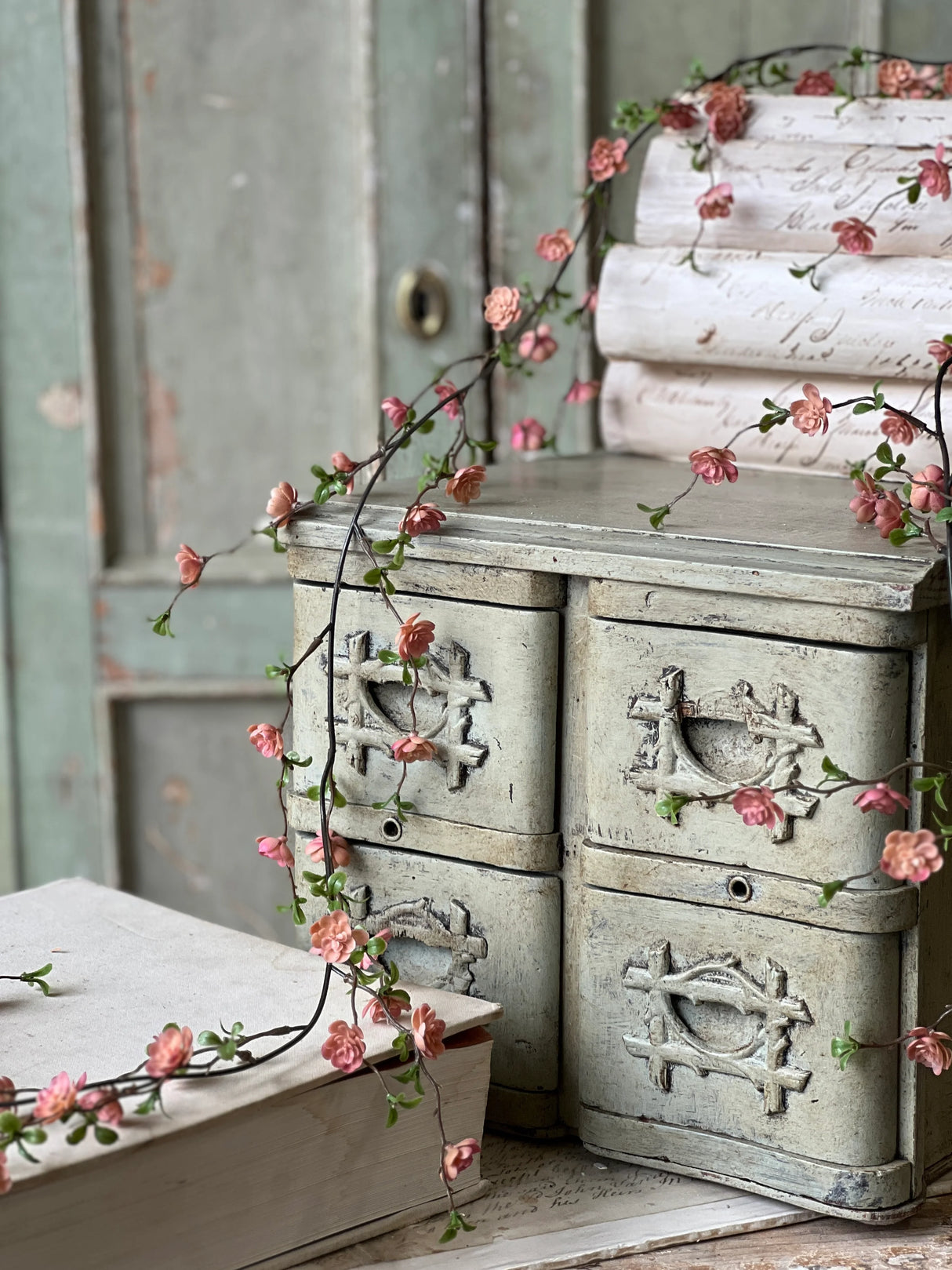 Blush Quince Blooms Garland