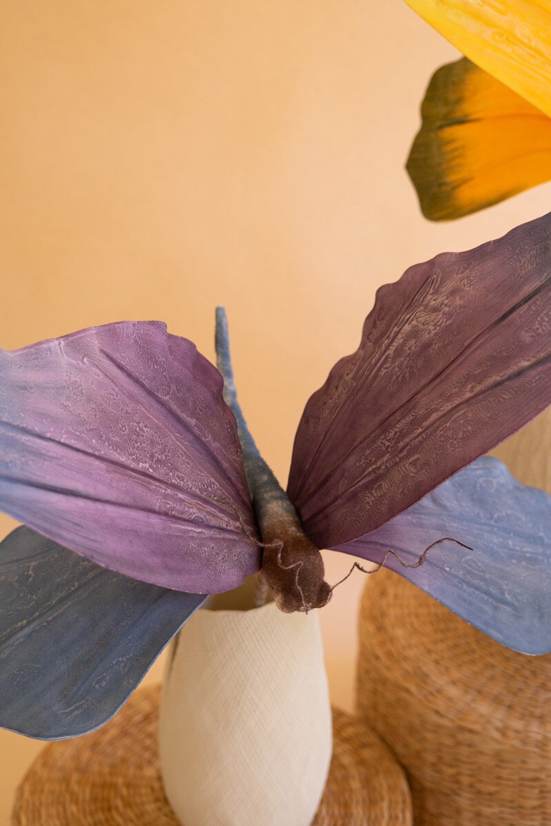 Large Botanical Butterfly Stem