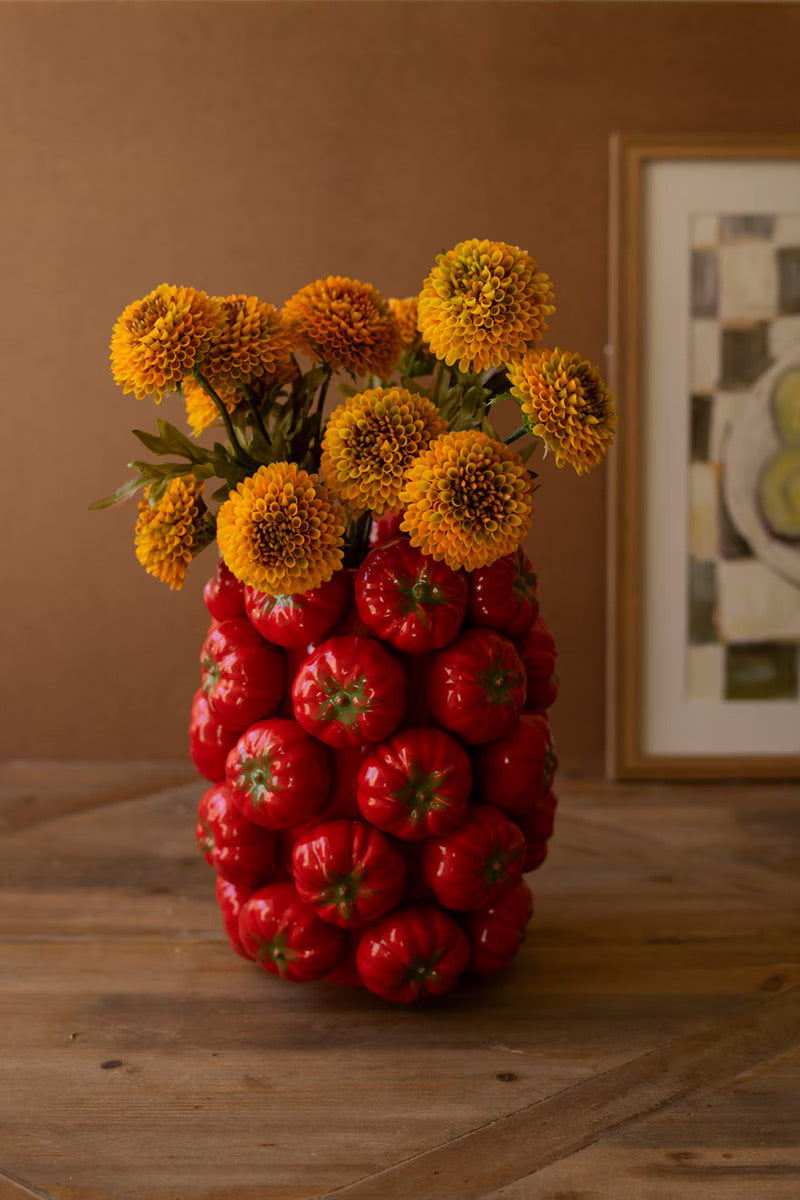 Ceramic Red Tomato Produce Vase