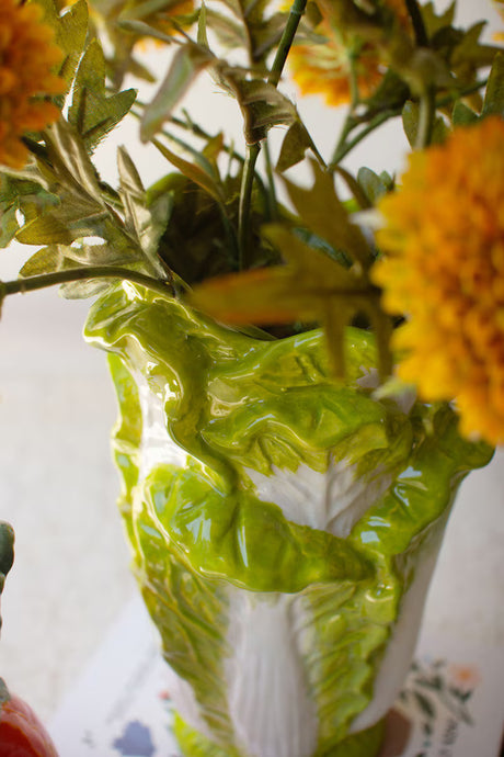 Green Ceramic Lettuce Vase