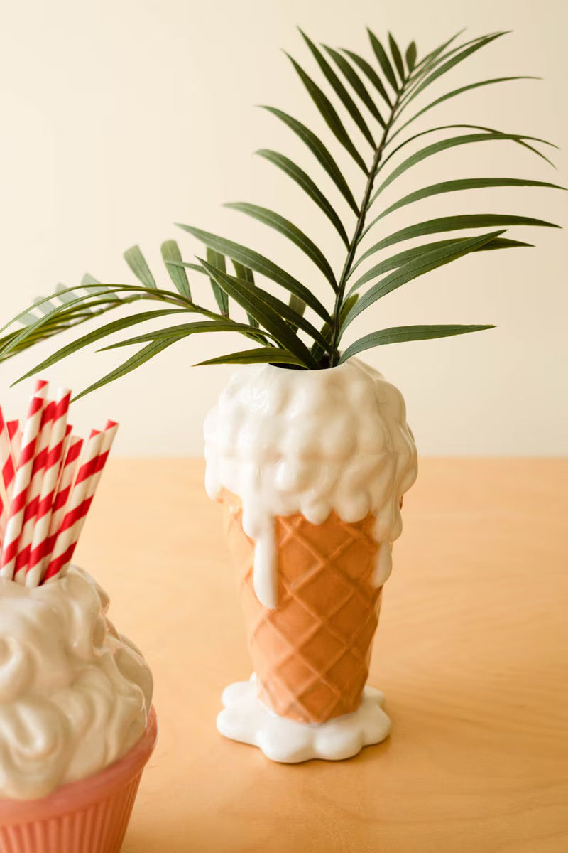 Ceramic Ice Cream Cone Vase