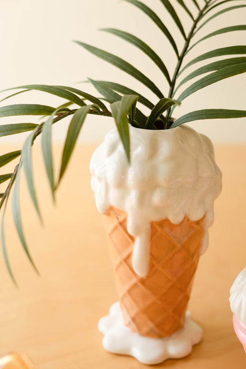 Ceramic Ice Cream Cone Vase