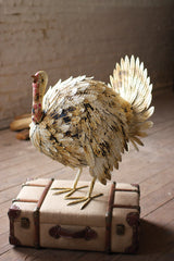 Distressed White Painted Metal Turkey