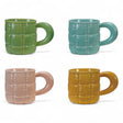 ceramic mug with quilted puffer design