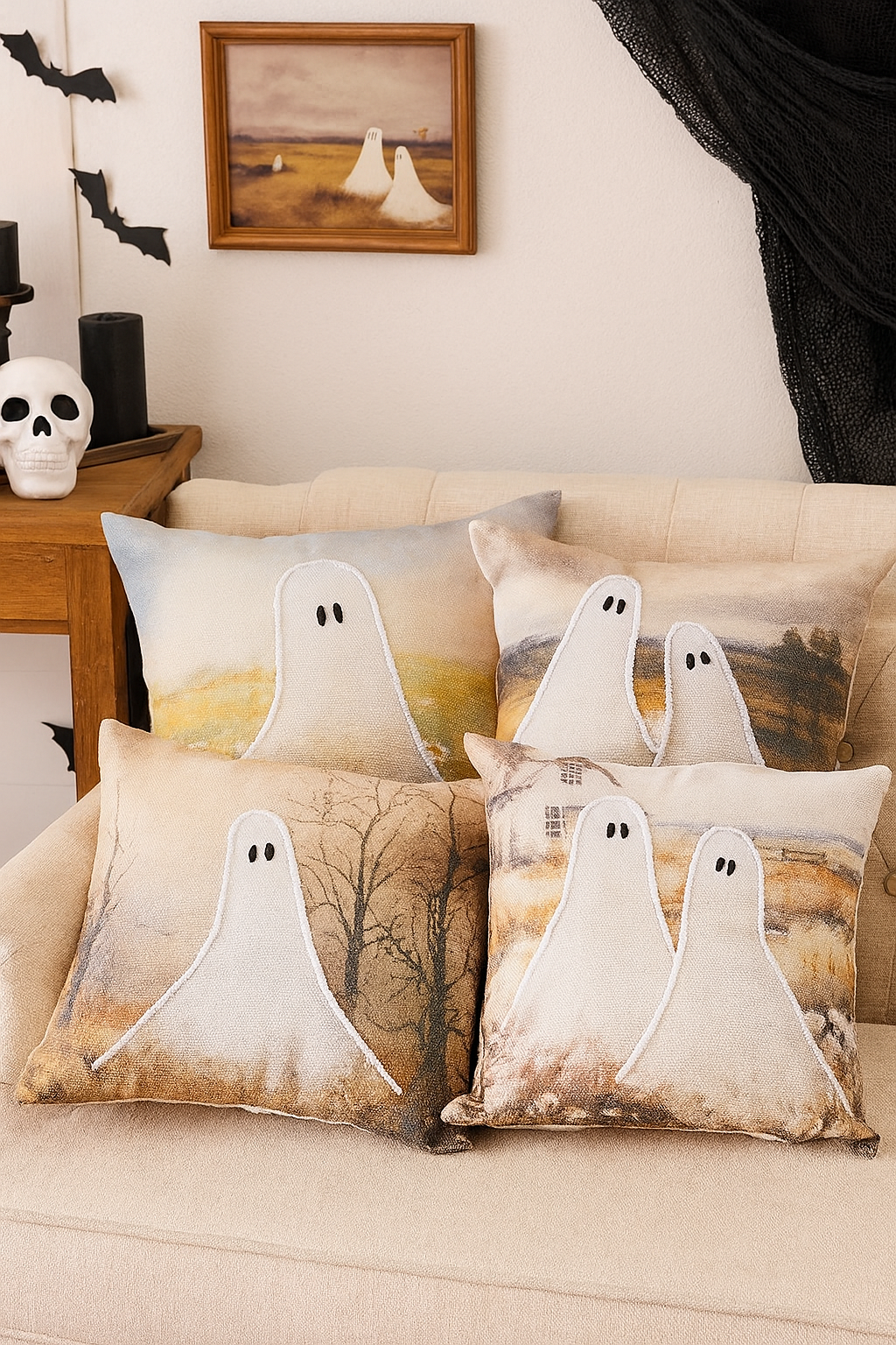 Ghost Landscape Mini Throw Pillows | 4 Styles