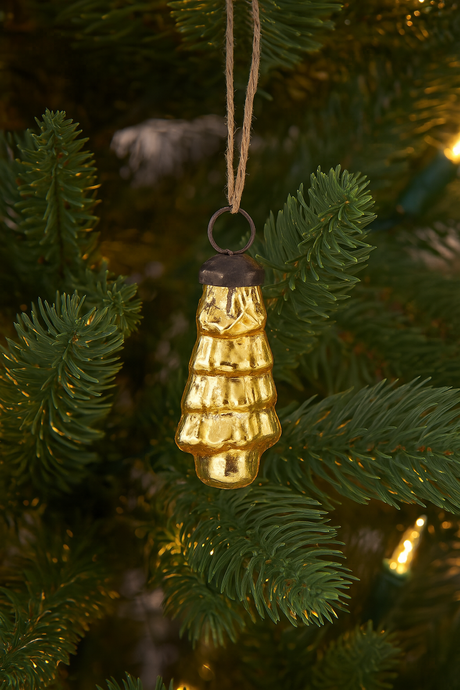 Gold Mercury Glass Tree Shaped Ornament