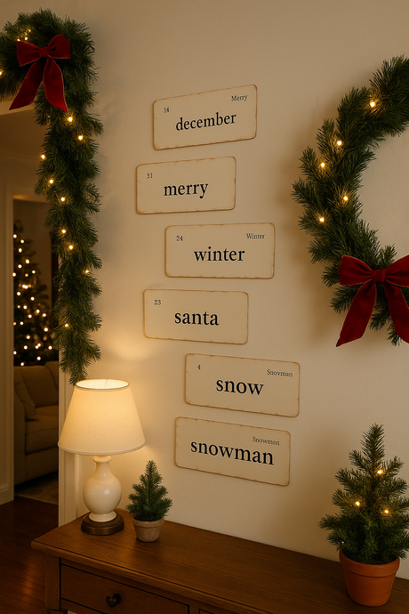 Vintage-Inspired Christmas Flashcards | Set of 6