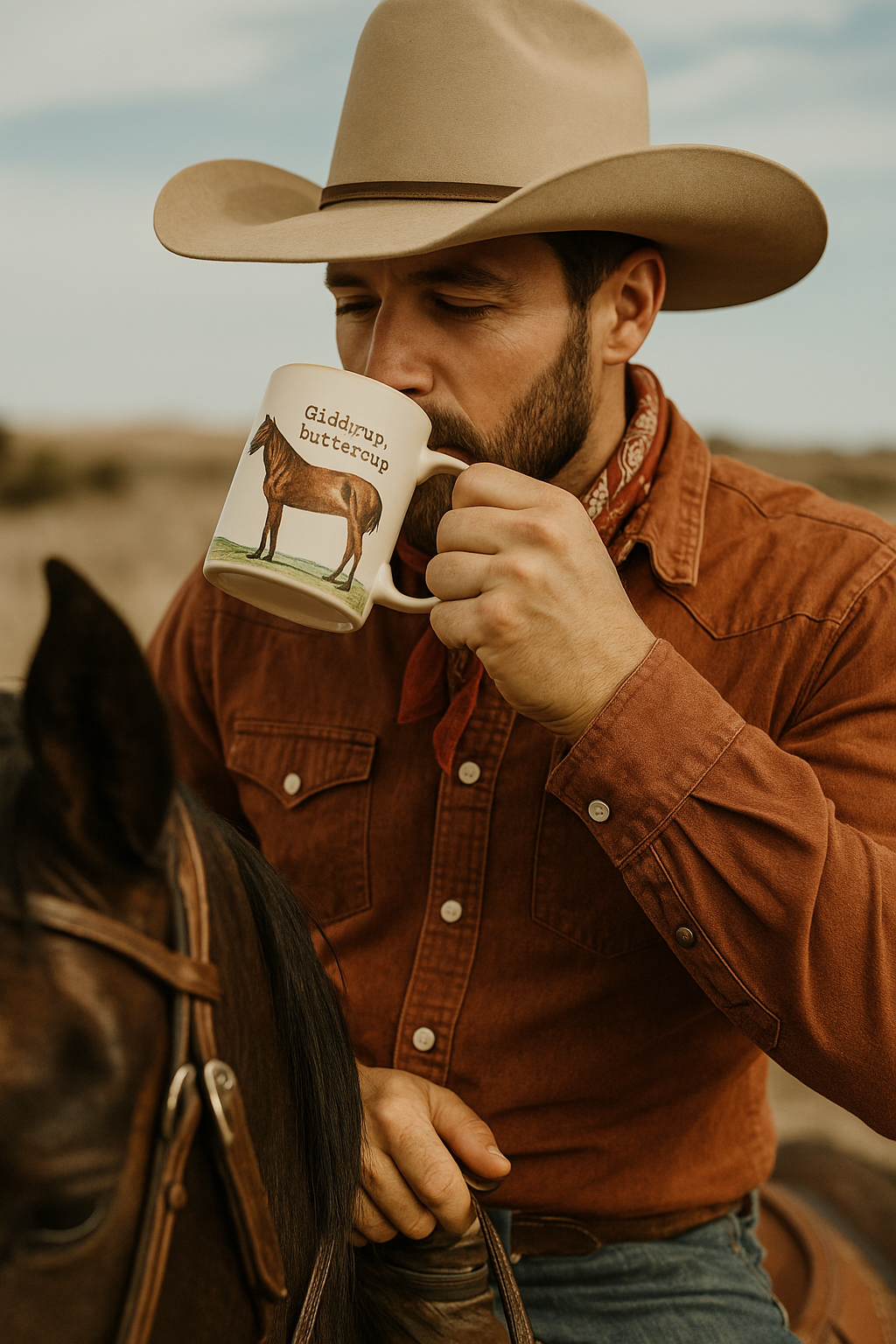 Giddyup Buttercup Horse Ceramic Mug - Thumbnail 4