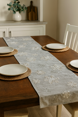 Velvet Snowflake Embroidered Table Runner