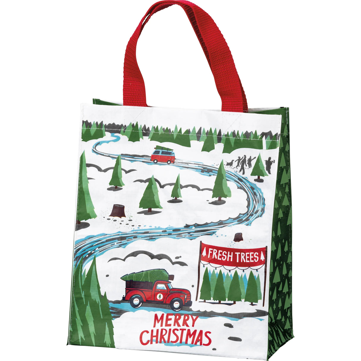 Merry Christmas Truck And Tree Farm Daily Tote Bag